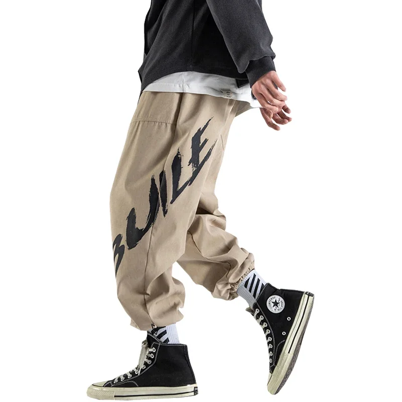 

Hip Hop Joggers Men Ribbons Cargo Pants Track Casual 2023 Trousers Sweatpants Loose Baggy Overalls