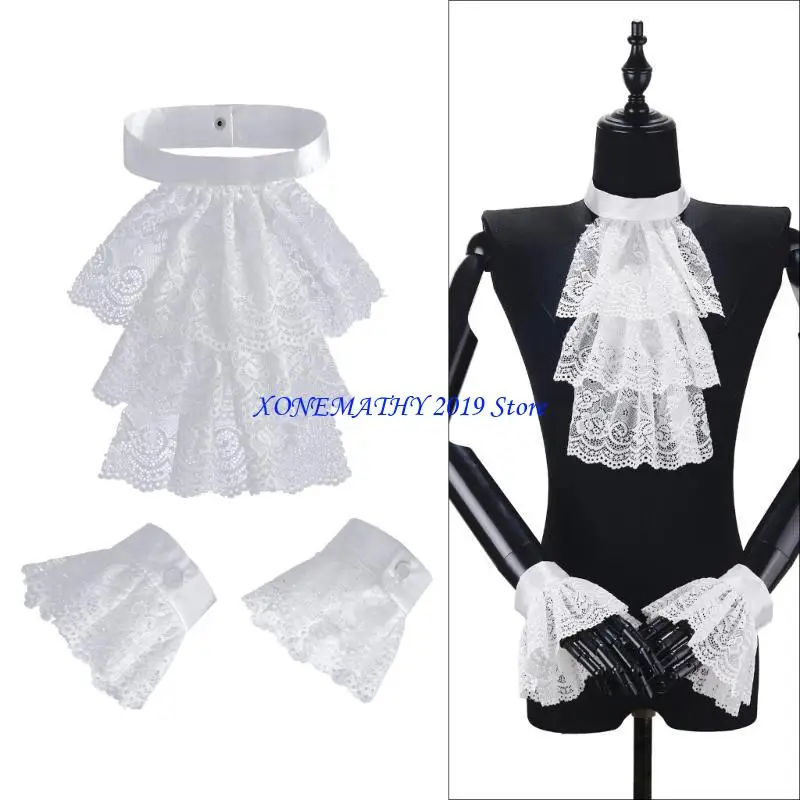 

F42F Шея в елизаветинском стиле, костюм на Хэллоуин, костюм в колониальном стиле с рюшами на шее