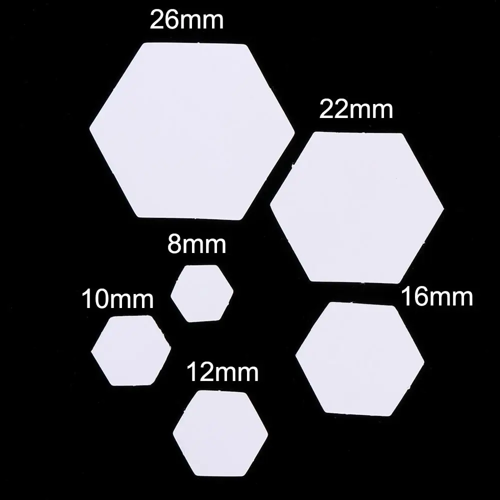 100PCS กระดาษหัตถกรรม Handmade CRAFT Quilting Patchwork กระดาษหกเหลี่ยมแม่แบบเสื้อผ้าผ้า