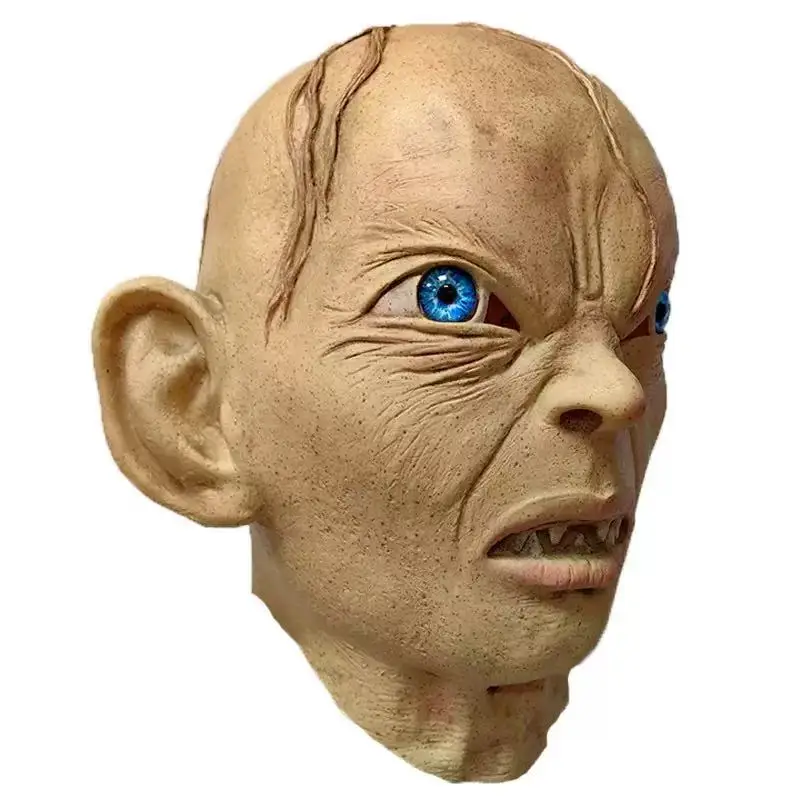 سيد الخواتم تأثيري حلي Gollum قناع خوذة الرعب مخيف أقنعة اللاتكس هالوين حفلة تنكرية الدعامة