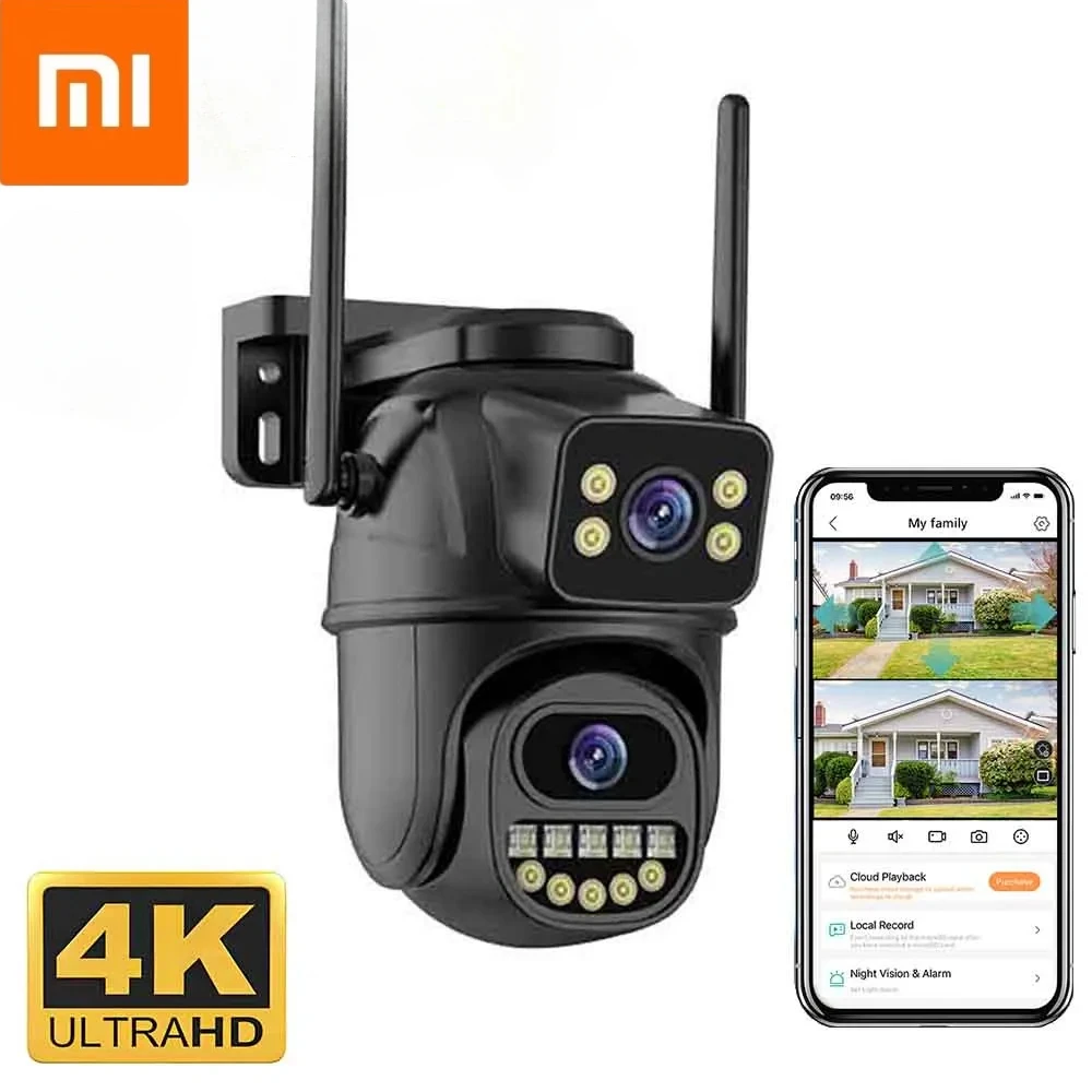 

Xiaomi 4K 8MP WiFi Surveillance Camera, Dual Lens, 4X Digital Zoom, AI Human Detect, ONVIF, Outdoor Security PTZ IP Cameras