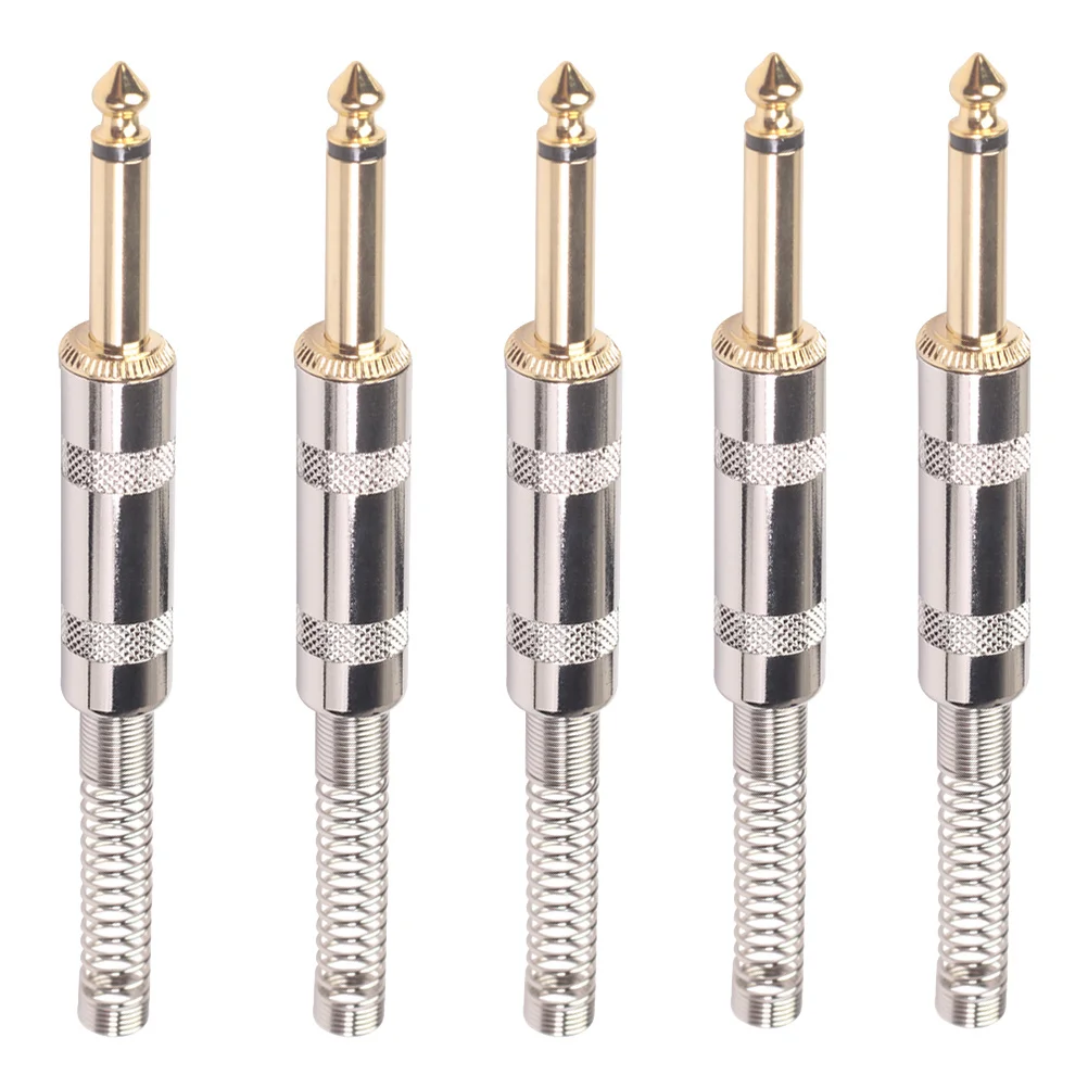 

5pcs 6.35Mm Guitar Cable Connector Jack Adapter For Effect Pedal Board Instrument Accessories Low Noise Signal Transmission