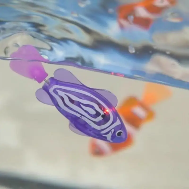   4PCS Electric Motion Sensing Floating Fish Toy Glowing Water Activated Bath Time Swimming Toy Childrens Gifts