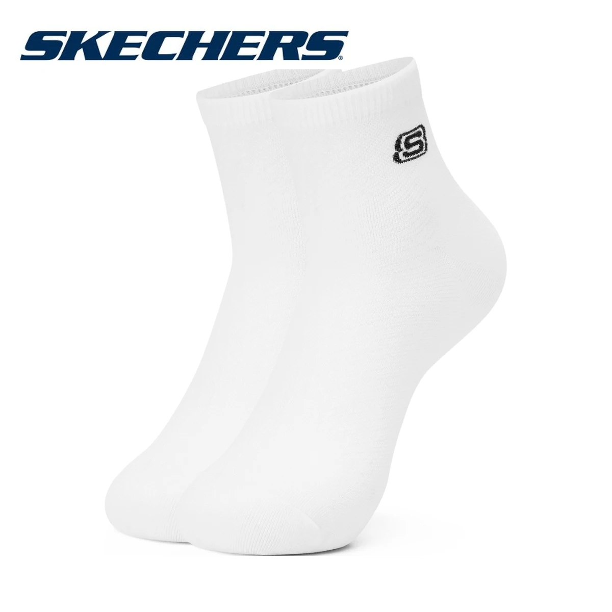 Skechers masculino meia de algodão esporte respirável macio carta moda tênis alta elástica tubo médio meia sox correndo
