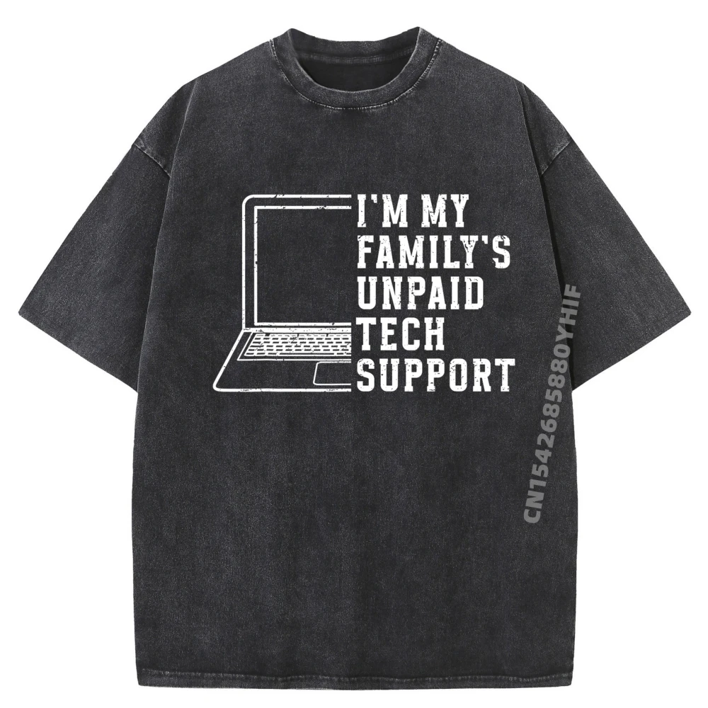 

I M My Family Unpaid Tech Support Мужские футболки с графическим рисунком Мужские футболки с забавным принтом Классическая стираная рубашка