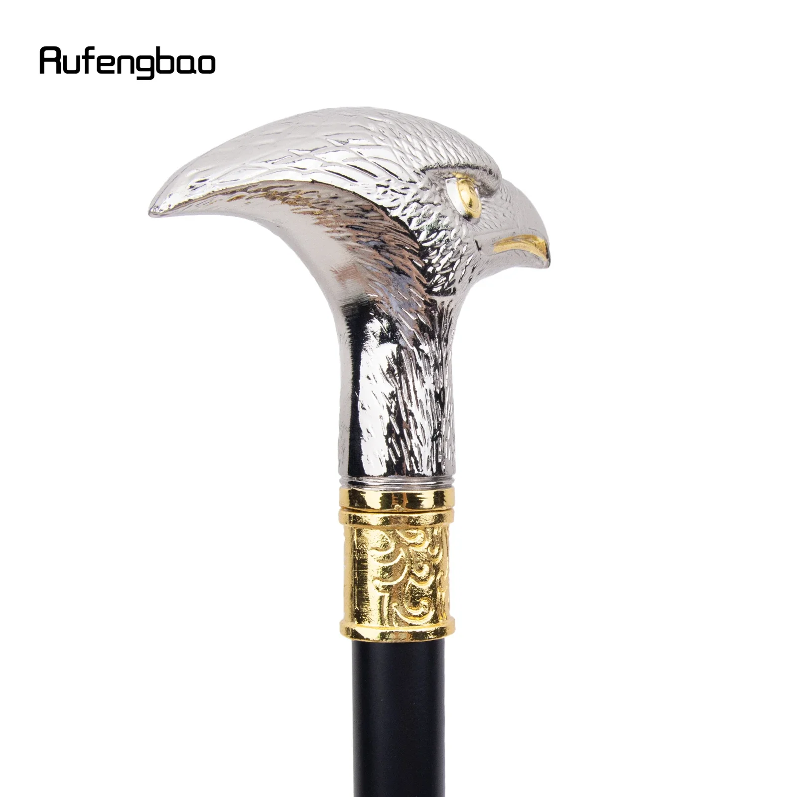 Golden White Eagle Head แฟชั่นเดิน Stick ตกแต่ง Stick Cosplay Vintage Party แฟชั่นเดิน Cane Crosier 93 ซม