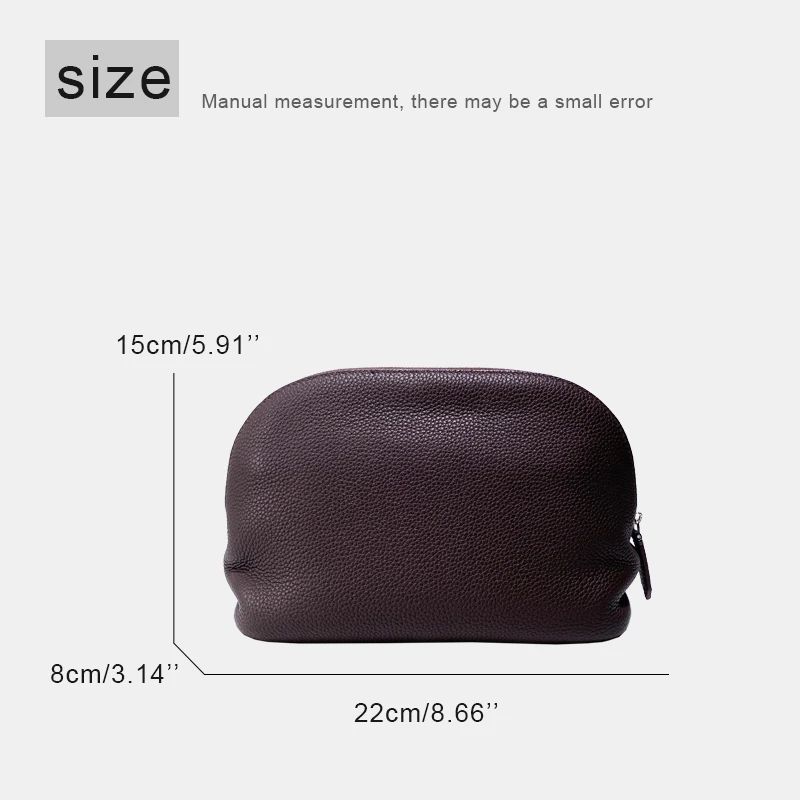 Customize Initials Leather Grain Clutch Shell Makeup Bag For Women Luxury Designer Handbags 2026 New In Cowhide Travel Organizer