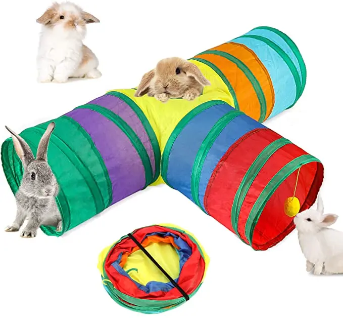 

Collapsible Cat Tunnel Bed Foldable Wholesale Pet Supplies Durable Suede Pet Cat Tunnel With Ball