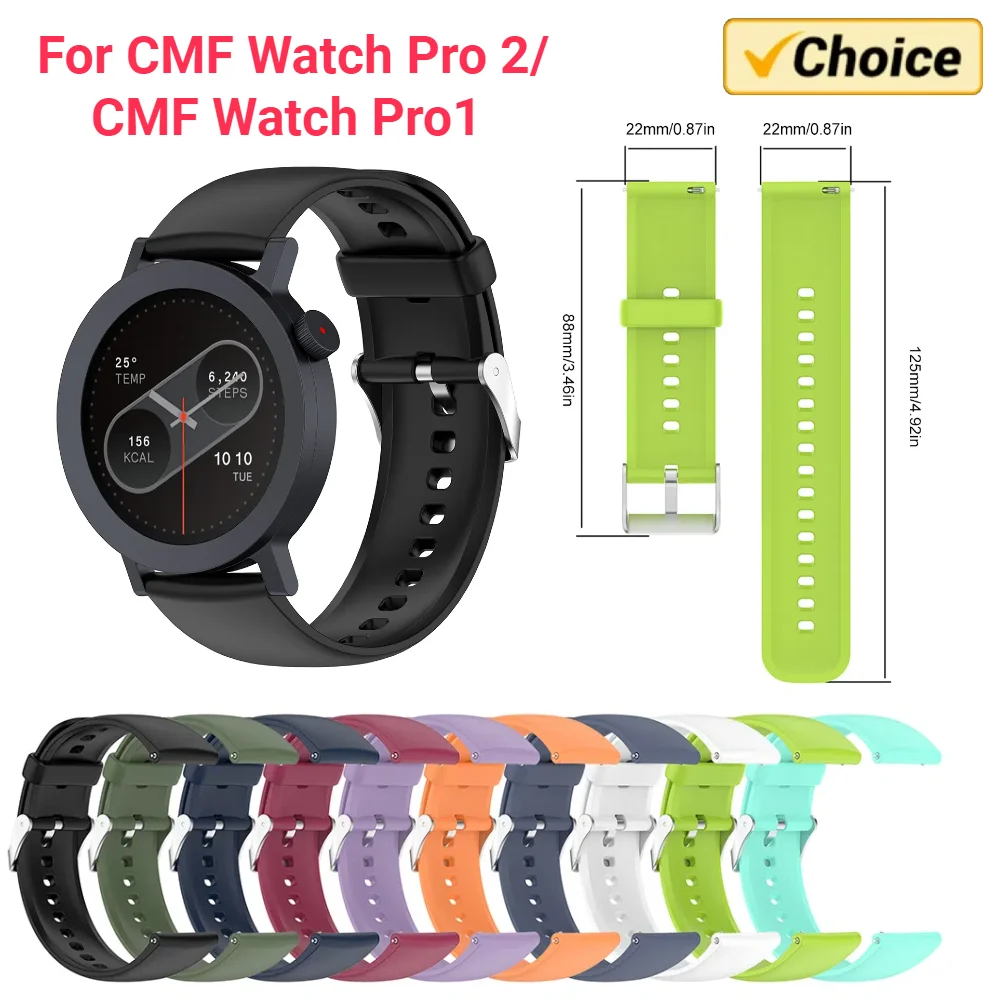 

Для CMF Watch Pro 2/Watch Pro1 силиконовый ремешок, регулируемый спортивный браслет, браслет, защищенный от пота ремешок для часов, замененный браслет