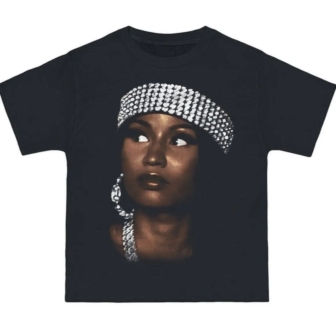 European and American Trendy Brand T-shirt - Sweet Girl New Style Short Sleeve Loose Faceprint Cotton Insulated Shirt