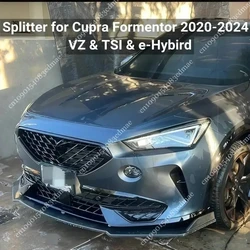 Front Bumper Splitter Lip for Cupra Formentor TSI VZ VZ3 e-Hybrid 2020-2024 Tuning Body Kit Guard Gloss Black UV Coat Spoiler