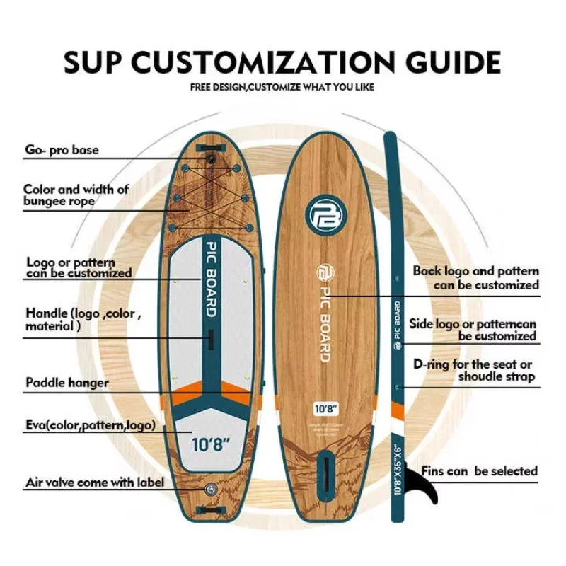 Tablero de fotos, venta al por mayor, tabla de pesca inflable Sup Yoga, tabla de Paddle inflable para surf acuático