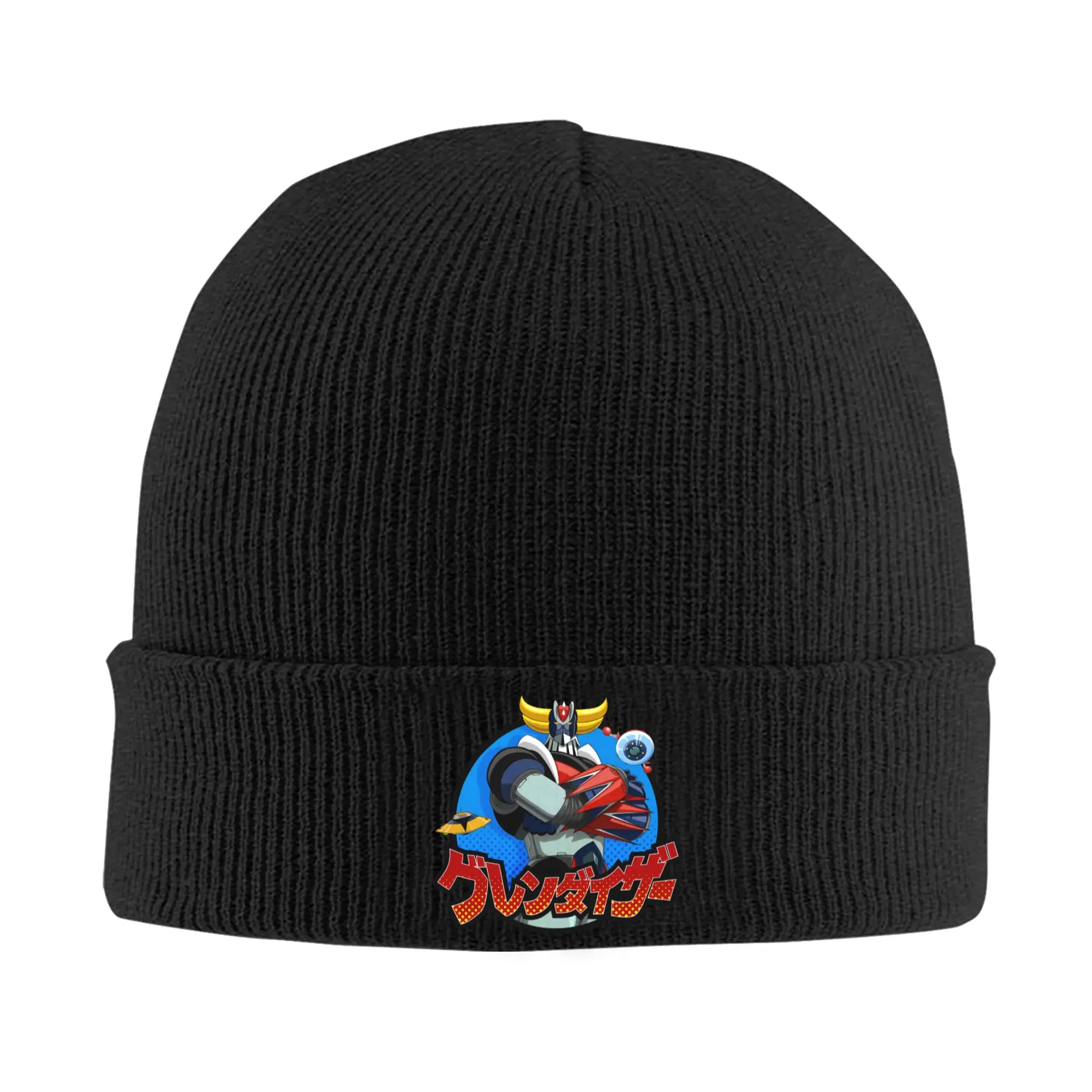 Mazinger Z Anime Skullies Beanies Caps Winter Warm Men Women Knit Hat Adult Unisex UFO Robot Grendizer Goldorak Bonnet Hat