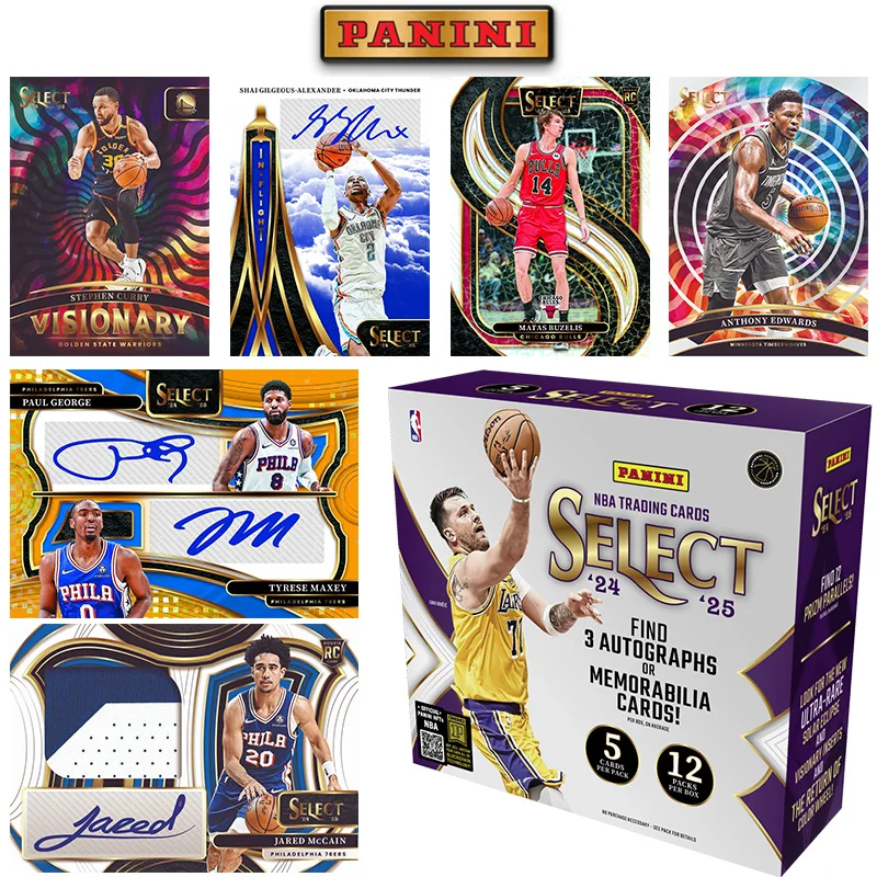 

Panini 2024-25 Select Nba Stephen Curry Luka Doncic Ja Morant Basketball Star Offical Trading Card Hobby Box Gift Collection