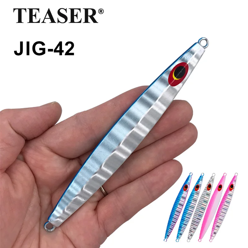 TEASER J42 Sonderangebot: Langsam sinkender und langsam wackelnder Köder aus Eisenblech 40g-110g, Bleiköder, Makrelenköder und Bionikköder