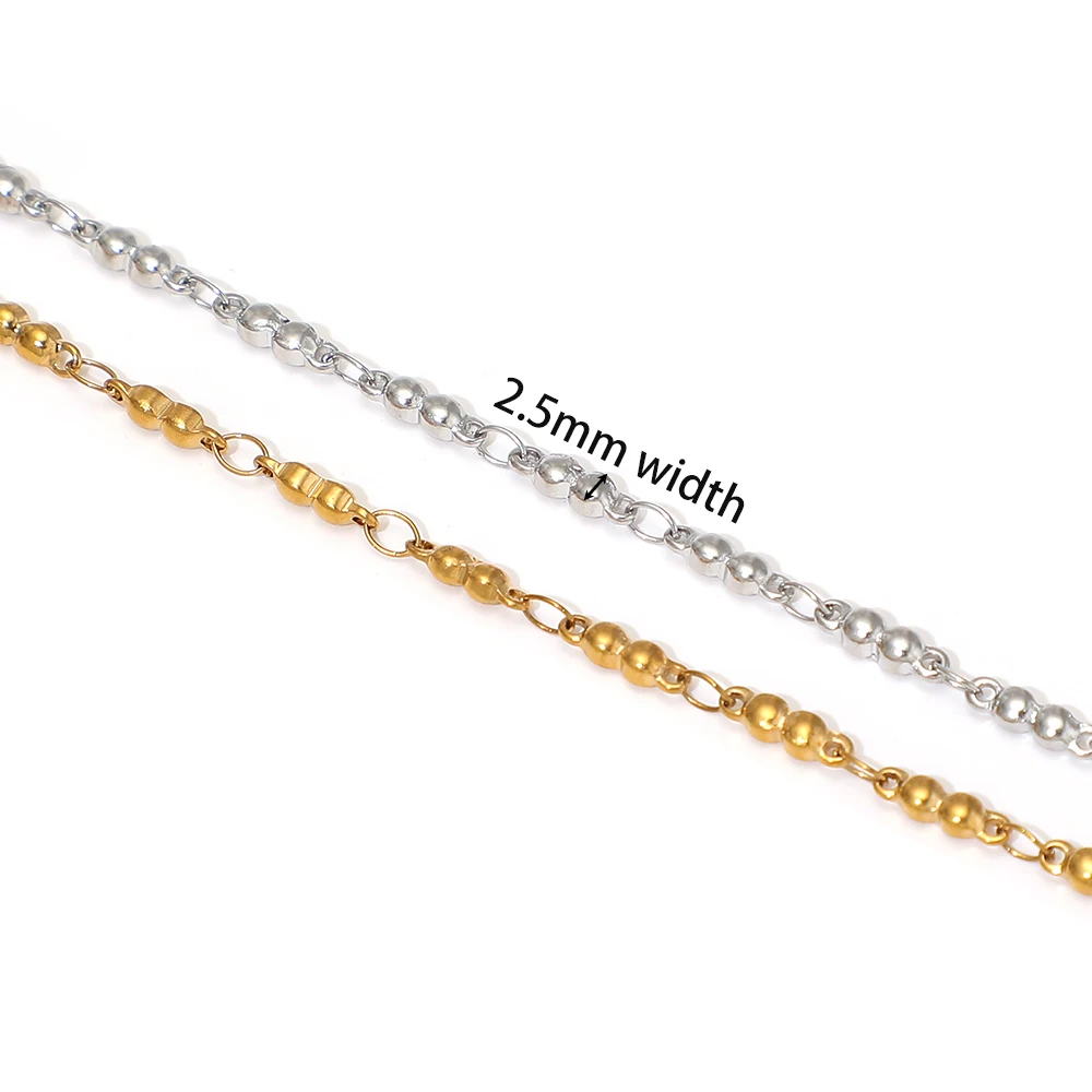 1 Meter PVD Gold Edelstahl Doppelkettenglieder für DIY Mode-Halsketten, Schmuckherstellung, Armbänder, Ohrringe, Bastelzubehör – Detail 1