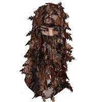 3D Maple Leaves Bionic Camouflage Hat Hunting Fishing Sunproof Full Face Mask Jungle Photographing Ghillie Suits Accessories