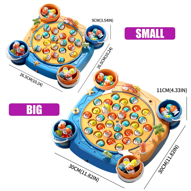 어린이용 마그네틱 낚시 놀이, 전기 낚시 장난감, 음악 회전 게임, 낚싯대 교육, 아기 3 년 선물