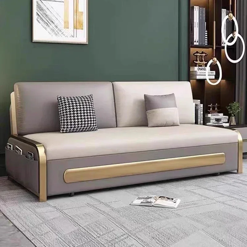

Для Klappbares Schlafsofa, Doppeldecker-Matratze, Lazy Large Lounge-Sofas, minimalistische weiße Meubles De Chambre-Wohnzimm