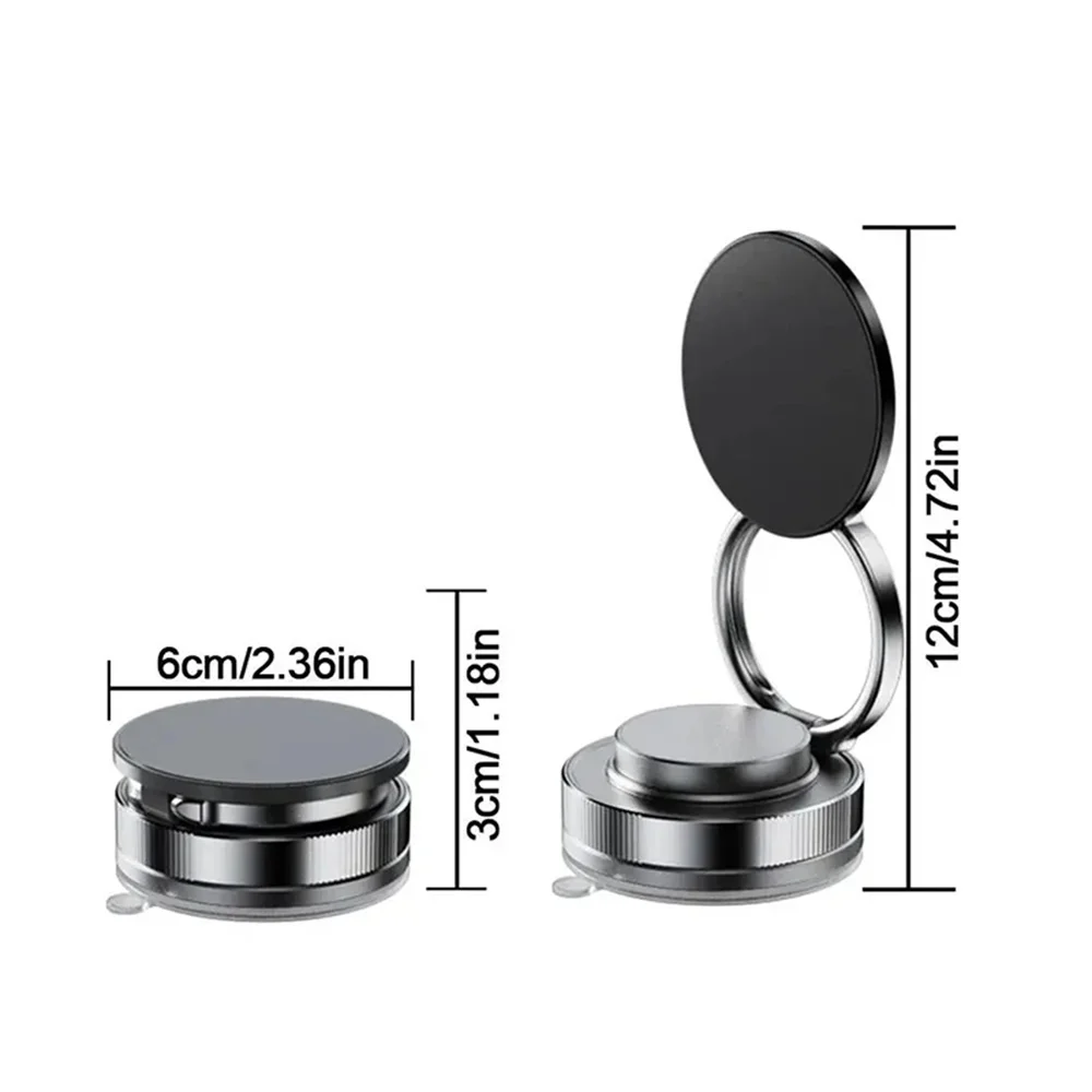 MEUYAG 2025 new Car Magnetic Vacuum Adsorption Bracket 360 Rotating Double Side Suction Cup Mobile Phone Holder Live Streaming