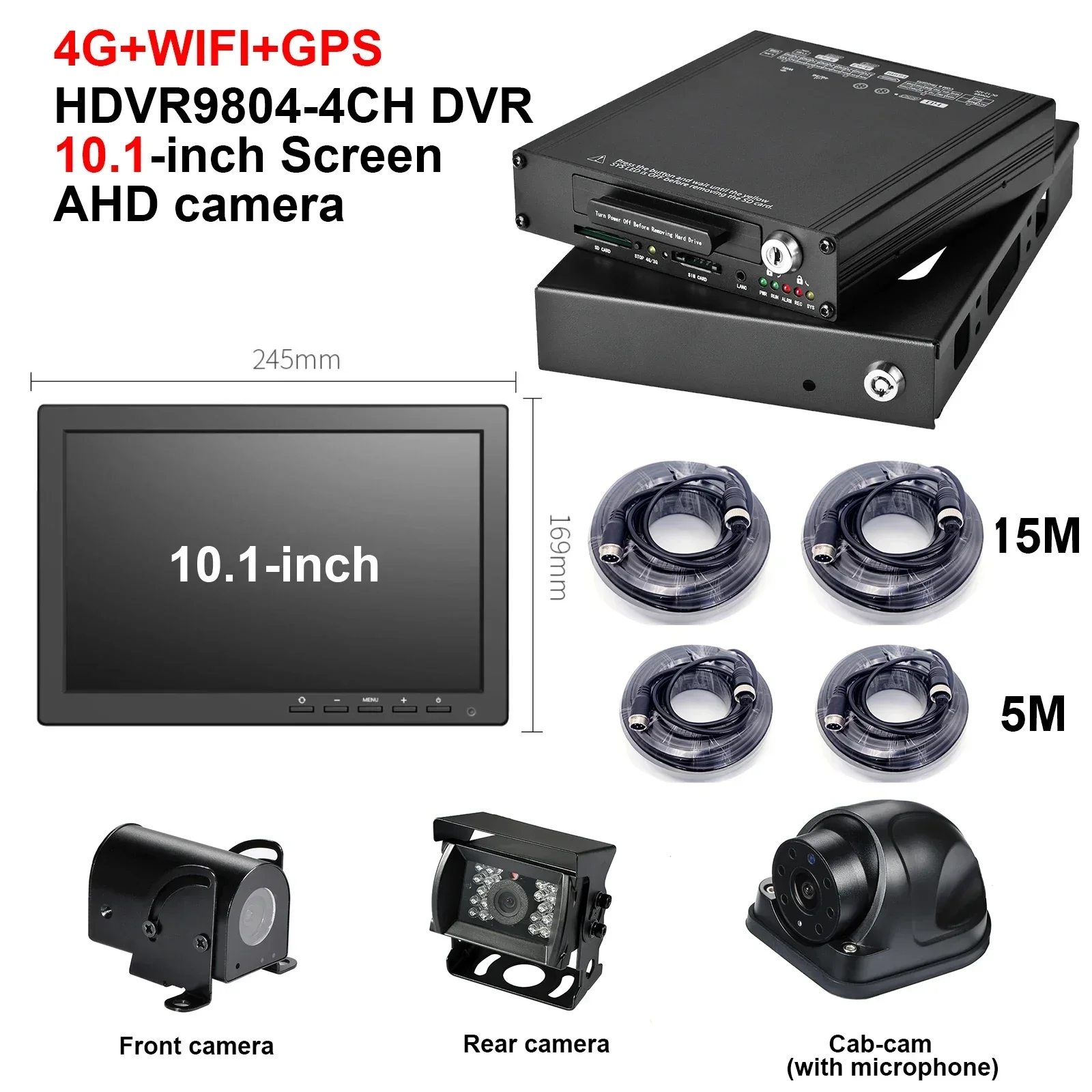 

HDVR9804 Set 4G WIFI GPS Security Mini Mobile DVR with AHD Camera 4CH HDD Video Record System AHD HDVR Car Bus Truck Vehicle