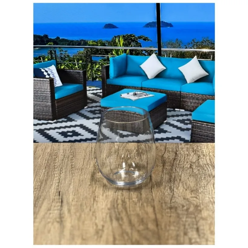 

Clear Glass Wine Glasses Set Large Capacity Stemless Cup for Red White Wine Cocktail Home Bar Party Drinking Glassware