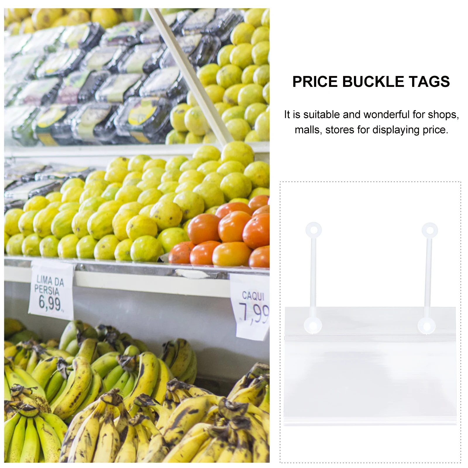 25 Buah Label Harga PVC Tanda Tampilan Supermarket Sederhana Aman Label Ritel Folder Rak Garis Lemari Penyimpanan