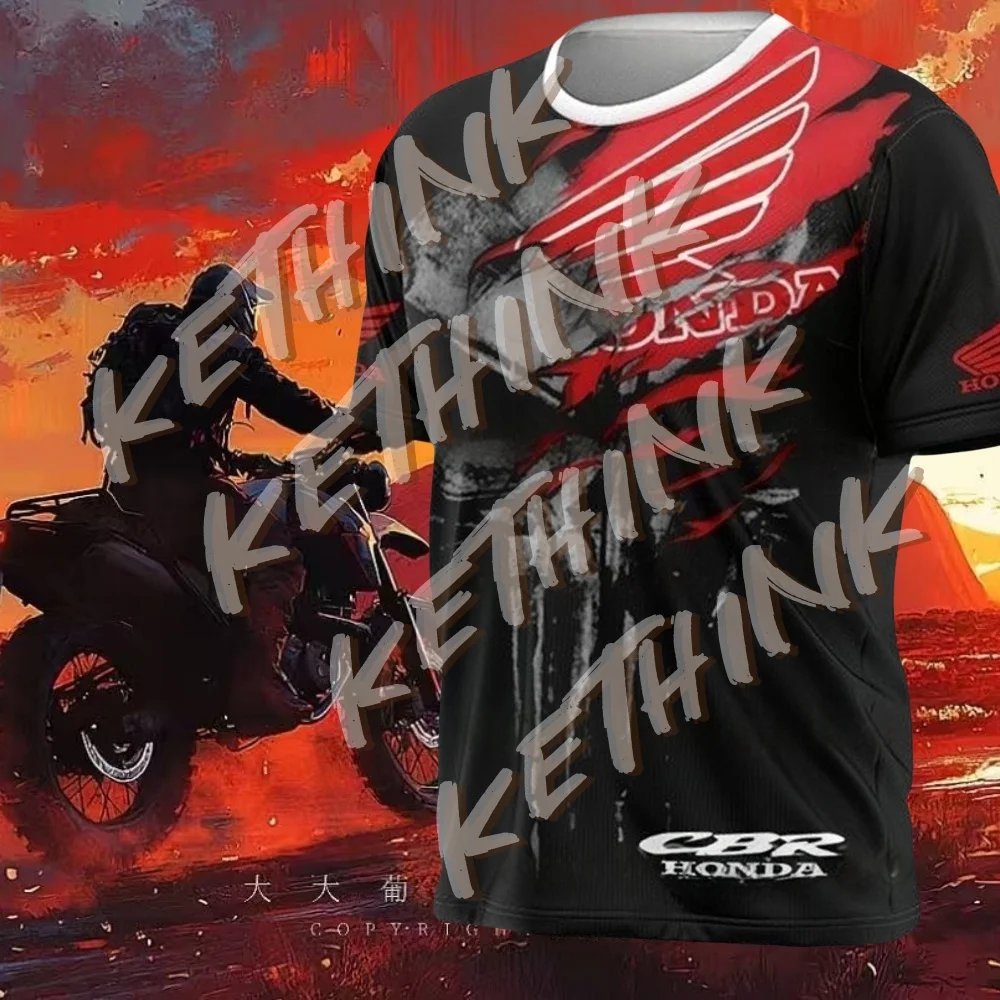

2025 Men's And Women's Motorcycle Loose Riding Short Sleeved T-Shirt Summer Hot Selling Quick Drying Printed Short Sleeved Shirt
