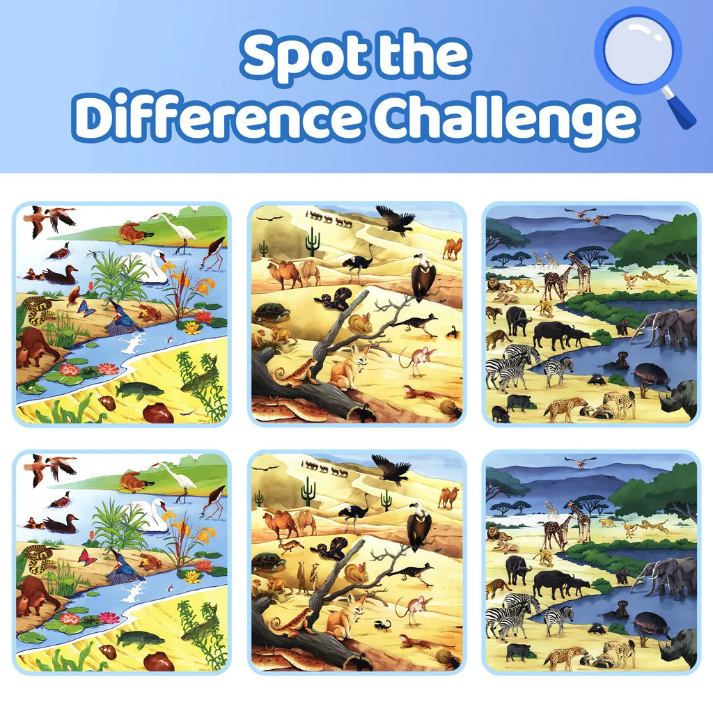 Funny Find the Differences: Animal Adventures — Spot-the-Difference Activity Book | Seek-and-Find Visual Puzzles to Build Focus