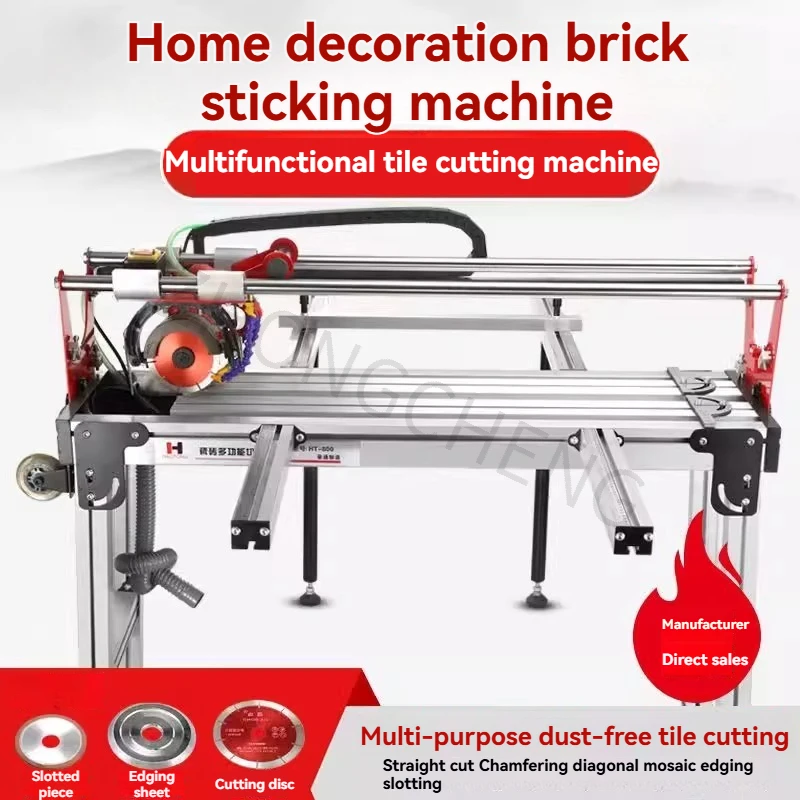 Tile cutting and beveling machine, manual cutting stroke 850mm, equipped with water jet microcrystalline cutting.