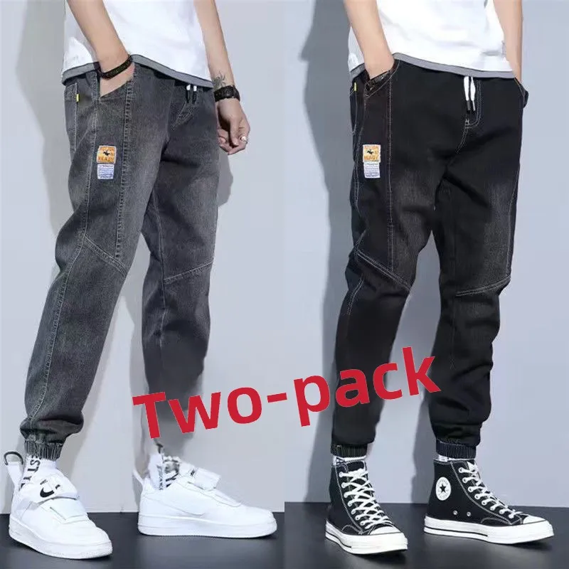 

Wear-Resistant Dir-Proof Work Jeans Men's Denim Pants Spring Autumn Construction Site Labor Protection Cuffed Sports Trousers