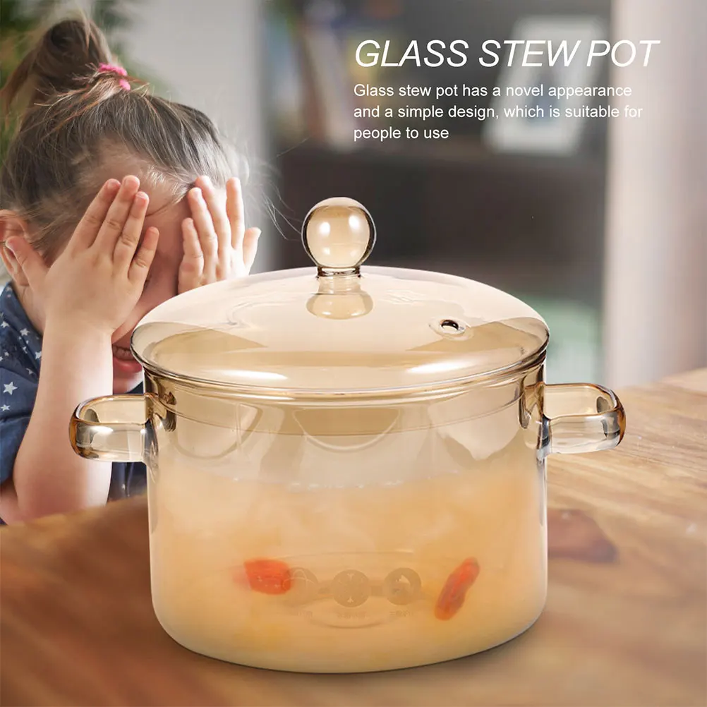 

Кастрюля из боросиликатного стекла, прозрачная термостойкая кастрюля для супа для кухни, тушеное мясо, лапша, рамен, молоко, еда