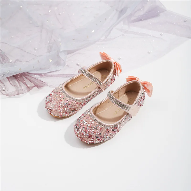 Luxury Girl Mary Janes Glimmer Beautiful Party Spring Autumn Kids Princess Dress Shoes Size 25-35 Fashion Children Leather Shoes