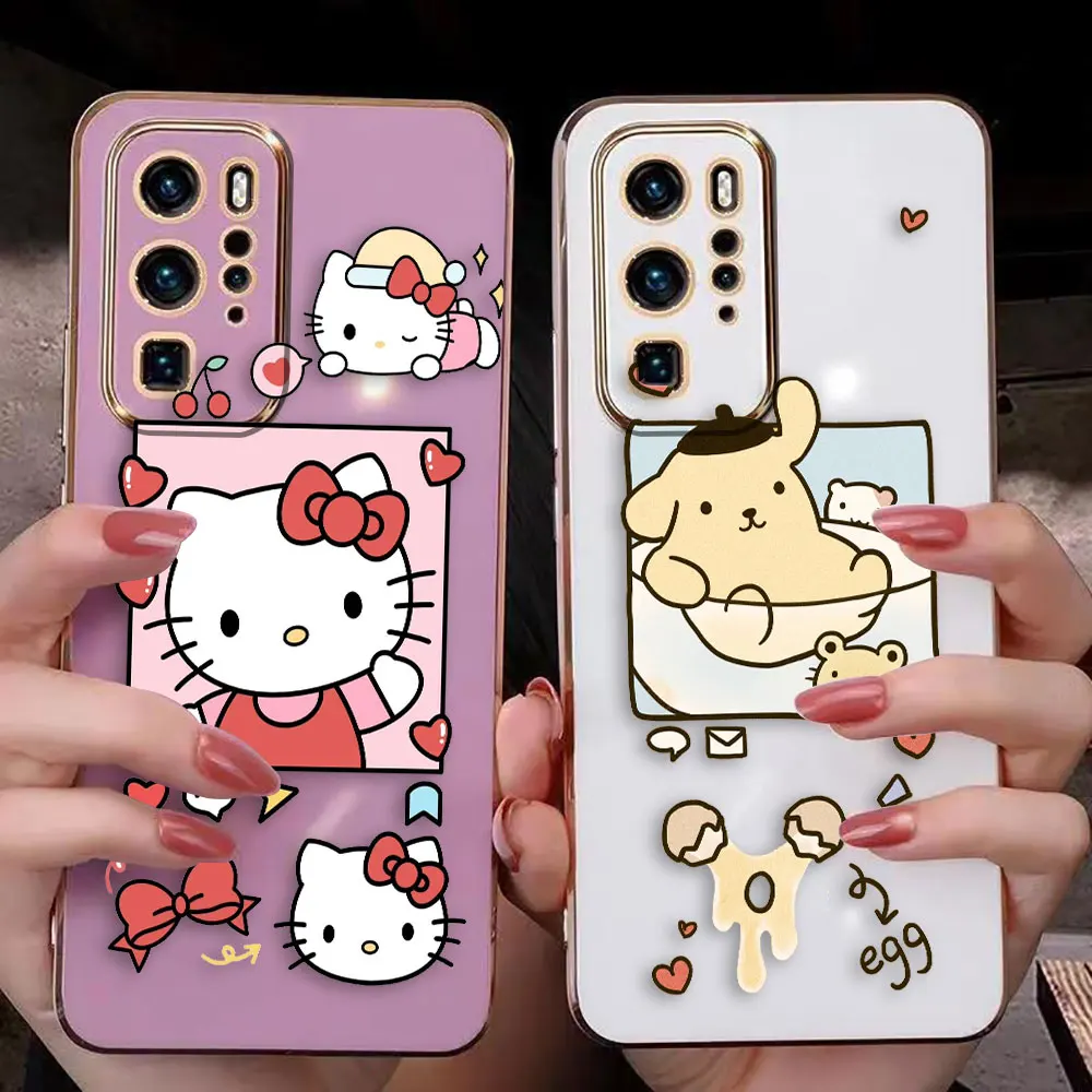 Cover Smooth E-TPU Phone Case Huawei MATE 20 20X 30 40 P20 P30 P40 LITE MAGIC 4 5 PRO Y9 PRIME Case Anime My M-Melody K-Kitty