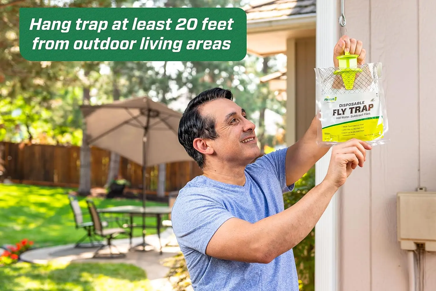 RESCUE! Outdoor Disposable Hanging Fly Trap - 24 Traps