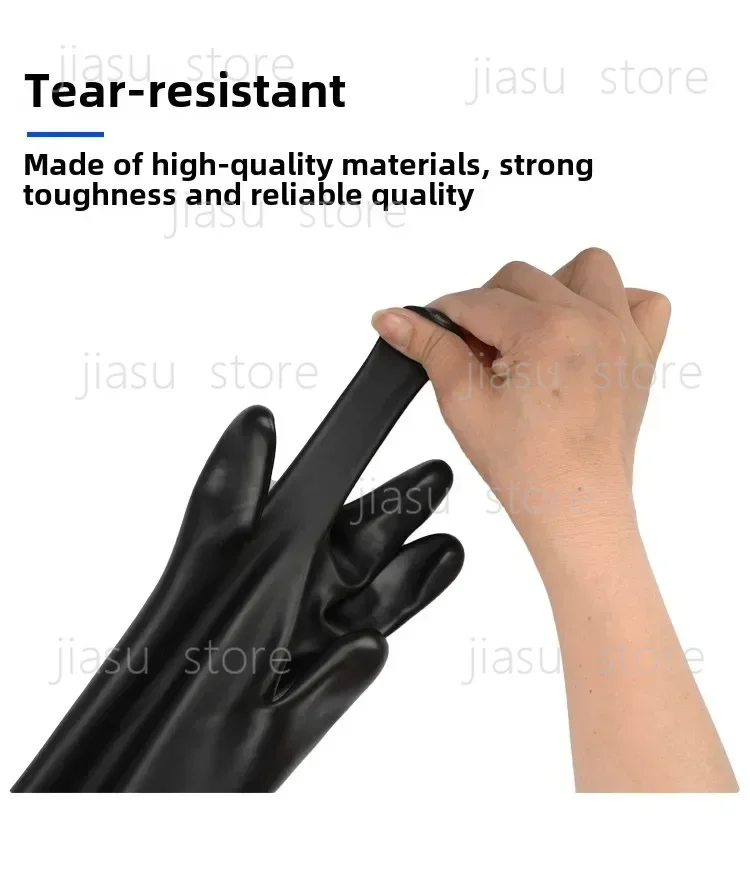 8B1532 Butyl Rubber Long Arm Gloves, Anaerobic Glove Box Operating Gloves for Laboratory Experimental Chamber Use