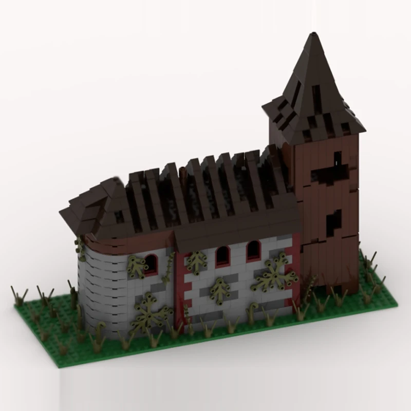 แบบจำลองปราสาทยุคกลาง MOC ตัวต่ออิฐ สถาปัตยกรรมโบราณ โบสถ์ โมดูลาร์ เทคโนโลยี ของเล่นประกอบสำหรับเด็ก ของขวัญวันหยุด