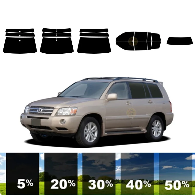 precut Removable Window Tint Film For Car 100% UVR 5%-35%VLT Heat Insulation Carbon ﻿For TOYOTA HIGHLANDER 4 DR SUV 2001-2007