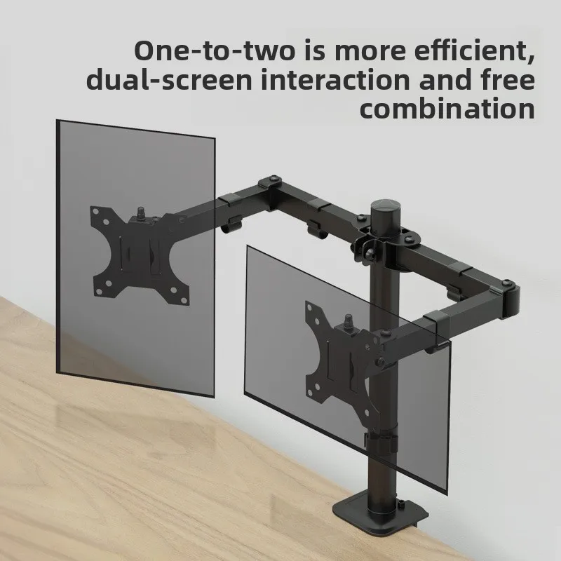 Rotatable Lifting Multi Monitor Desktop Bracket Height Adjustable Computer Stand With Laptop Tray For Office Use