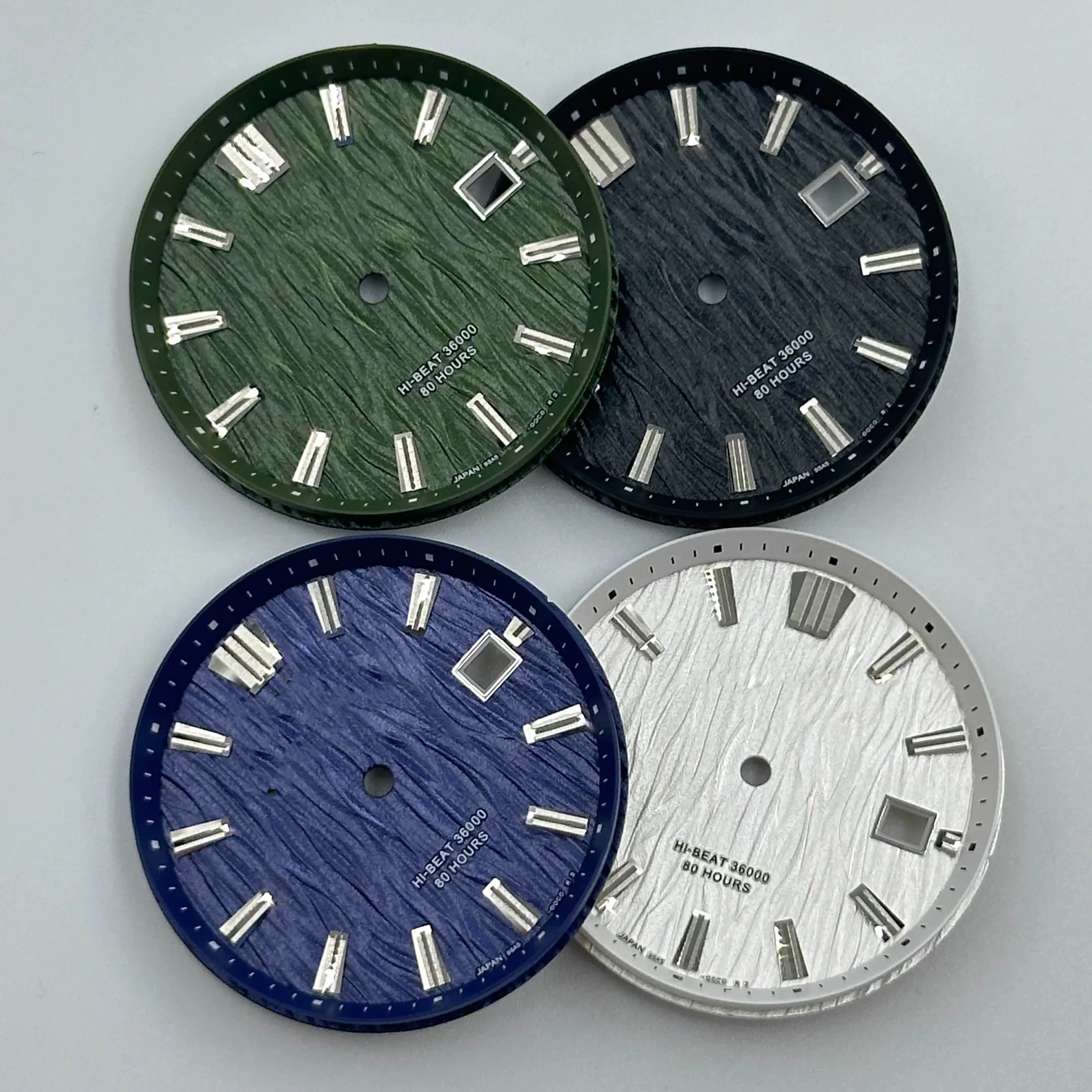 33.3mm NH35 dial, wavy pattern without luminescence, original mechanical watch, GS single date, suitable for Seiko modification
