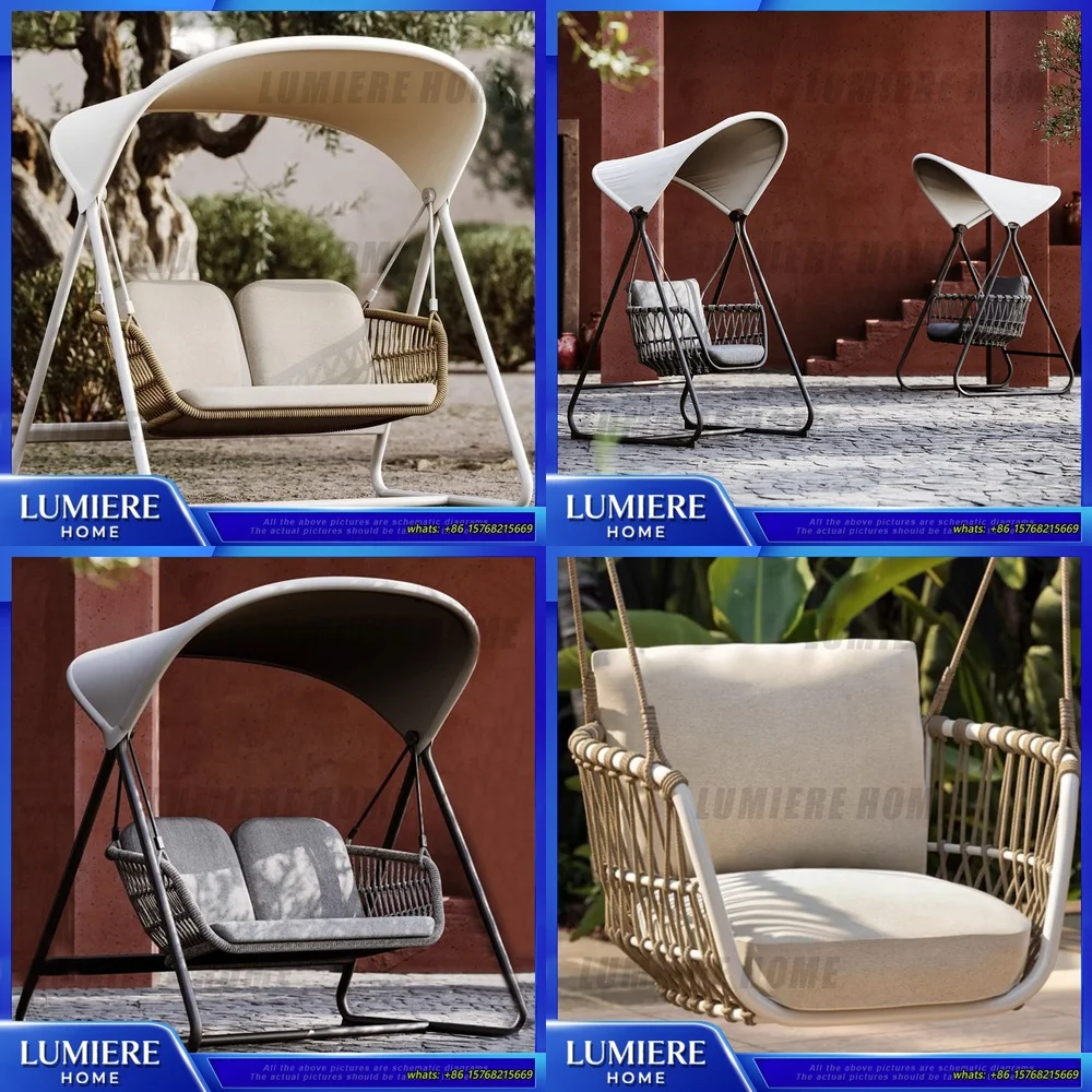 

Алюминиевые уличные качели-гамак для патио, балкона, сада, водонепроницаемые, УФ-стойкие, двухместные, плетеные, подвесные