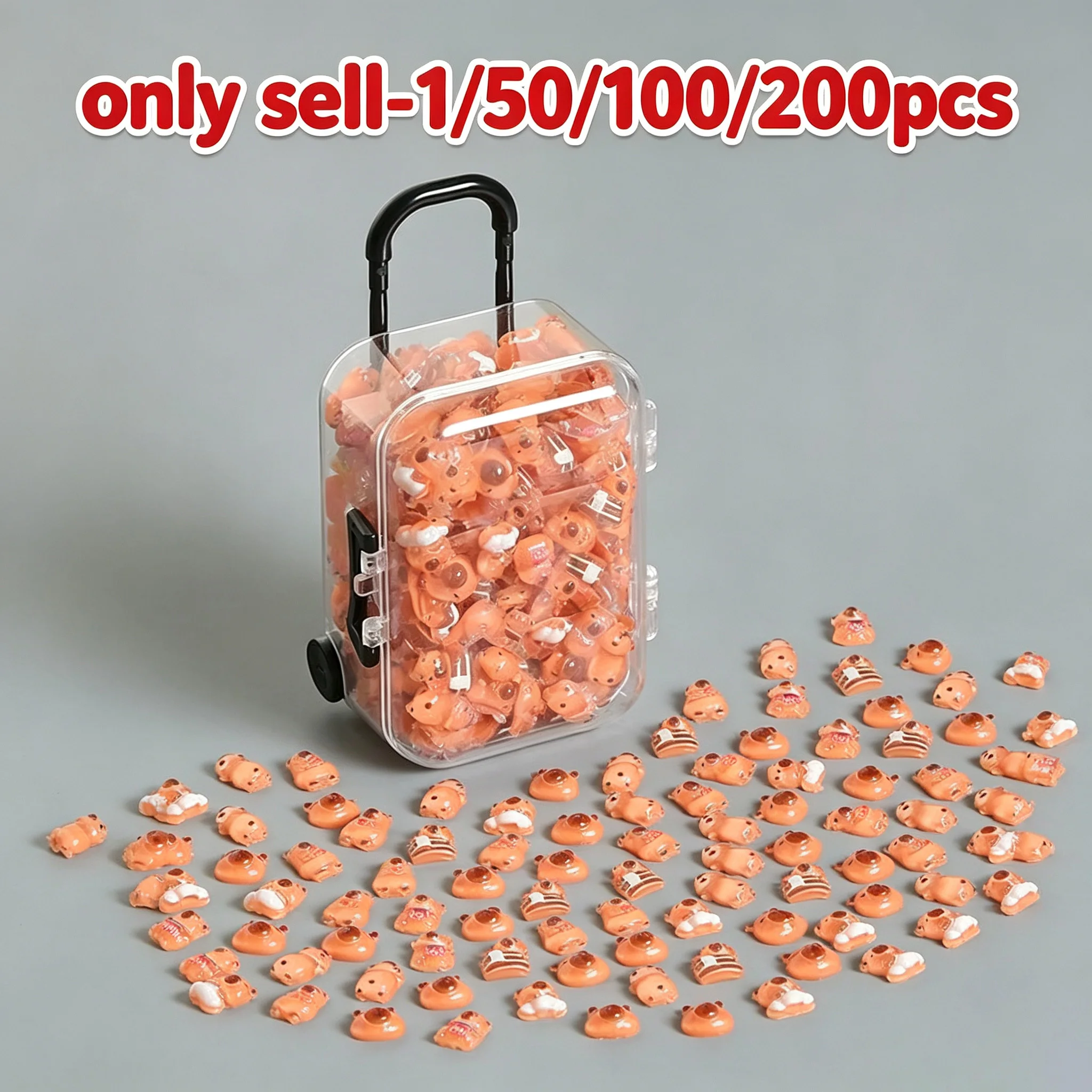 Miniature Beavers Decorations 1/50/100/200 Set with Storage Box Resin Dollhouse Mini Beavers Craft for Children School Supplies