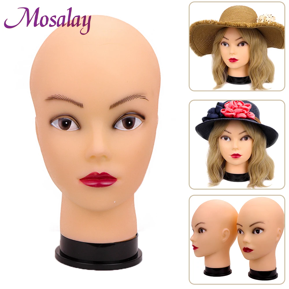 Bald Female Mannequin Head Realistic Skin Cosmetology Training Head for Makeup Eyelash Extension Tattoo Practice