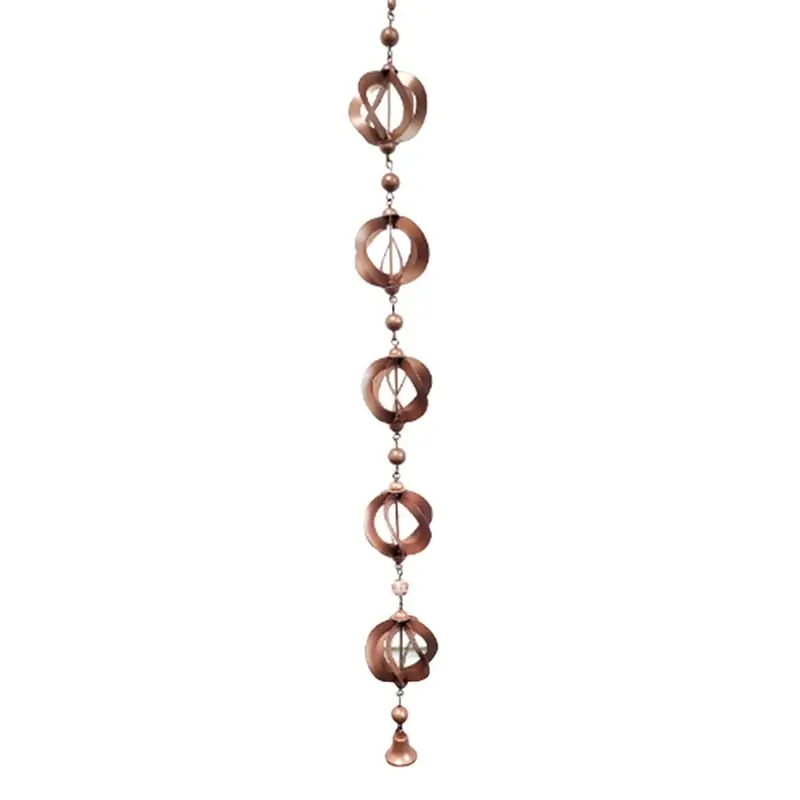 BMBY-Rain Chain Circular Wind Chime Rain Chain For Gutter Decorative Rainwater Collection Chain With Bells Easy Install