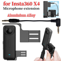 Microphone Expansion Bracket Aluminum Alloy Mic Adapter Mount Bracket External Microphone Holder for Insta360 X4 Accessories