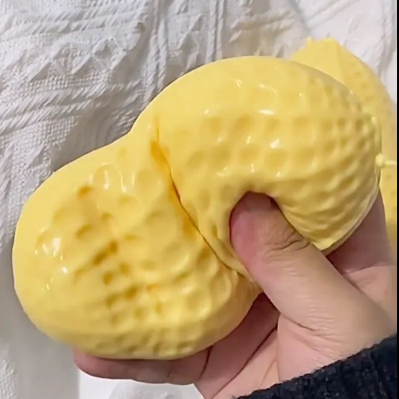 Pelota Antiestrés de Cacahuete, Bola Blanda y Crujiente para Apretar, Adorno Sensorial ASMR, Juguete Sensorial Antiestrés para Niños y Adultos