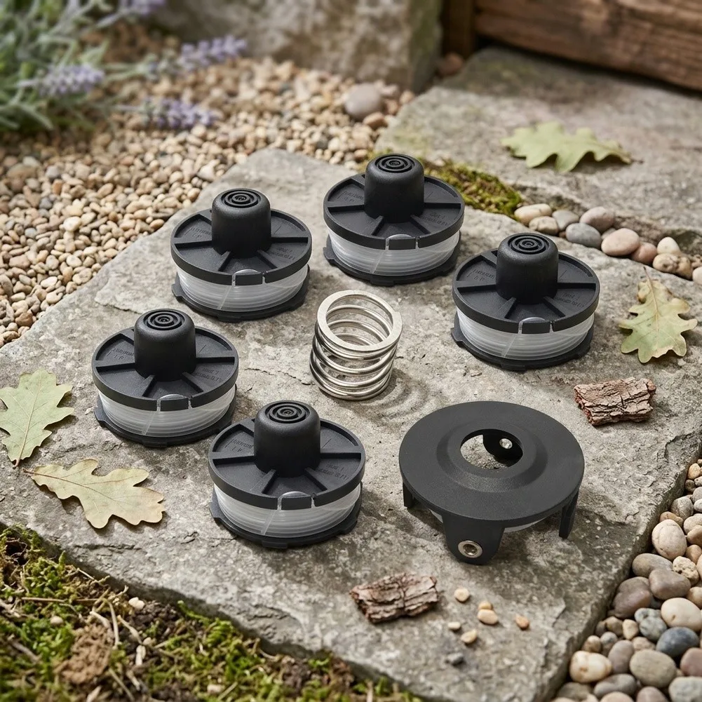 String Trimmer Head 6 Pack TLM-01 Spools 1 Cover 1 Spring Replacement for DUR181Z DUR181RF Cordless String for trimmers