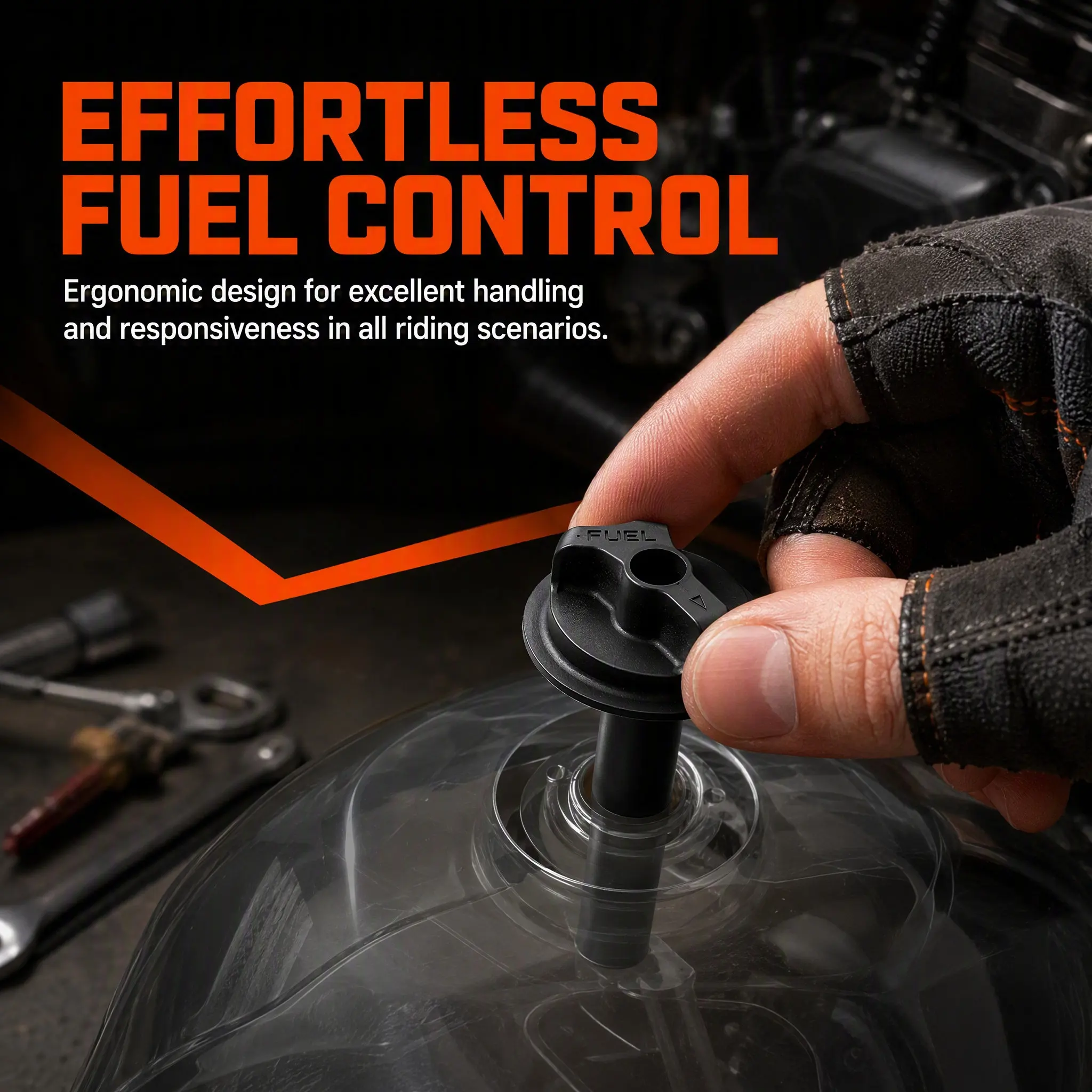 Motorcycle Fuel Petcock Knob Plastic Compatible Rotary Fuel Switch Handle Replacement on Off Reserve Lever Gas Tank
