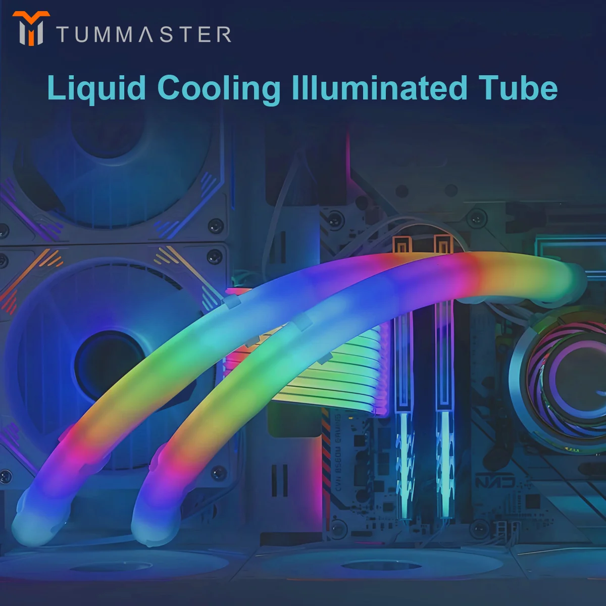 

TUMMASTER ARGB 5V 3-Pin Motherboard Synchronized Liquid Cooled Illuminated Sleeve Water-cooled Light Tube For PC Case Decoration