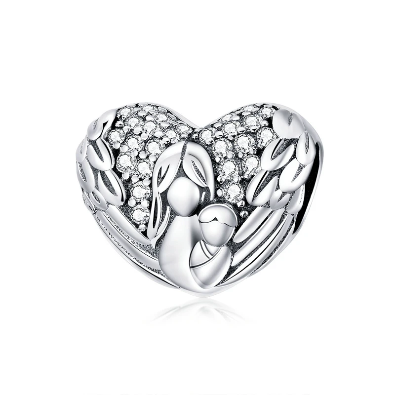 WOSTU 925 Sterling Silber Herzform Charms Wachstum Hängende Perle Rot CZ Liebe Affinität Anhänger Für Original Schmuck Thanksgiving